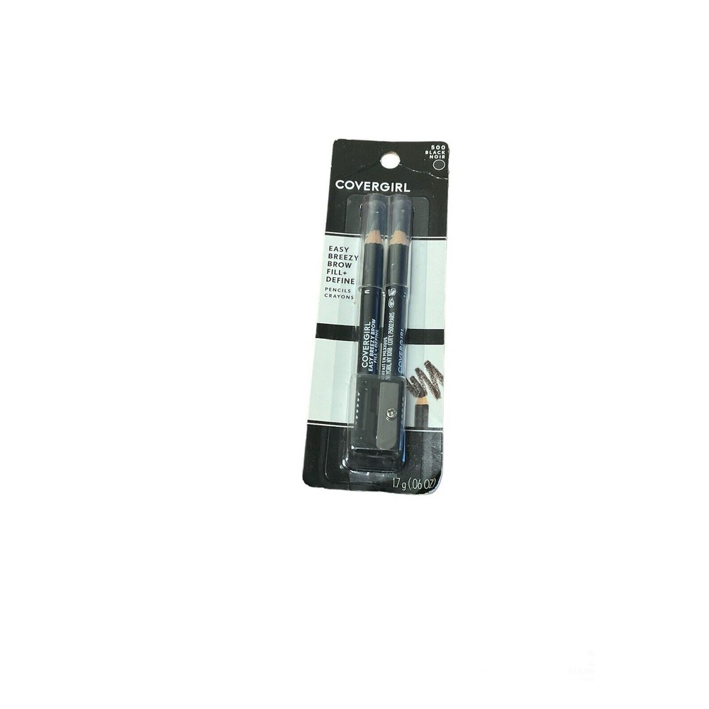 Covergirl Easy Breezy Brow Fill + Definer Pencil 500 Black New sealed